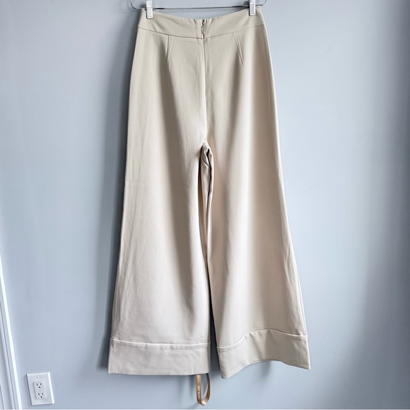 NWT MESHKI Katarina Wide Leg Suiting Pants Sand Size M High Rise Pleated - Picture 5 of 16